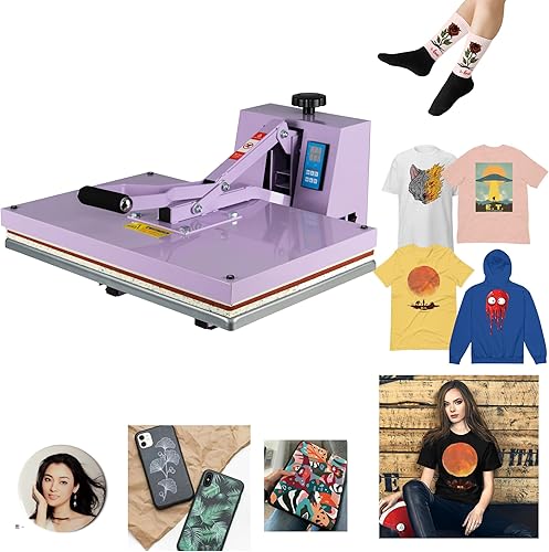 Miniatura 14 de Máquina de prensa de calor semiautomática de 15 x 15 pulgadas para camisetas, base de apertura y deslizamiento automático, estilo clamshell,