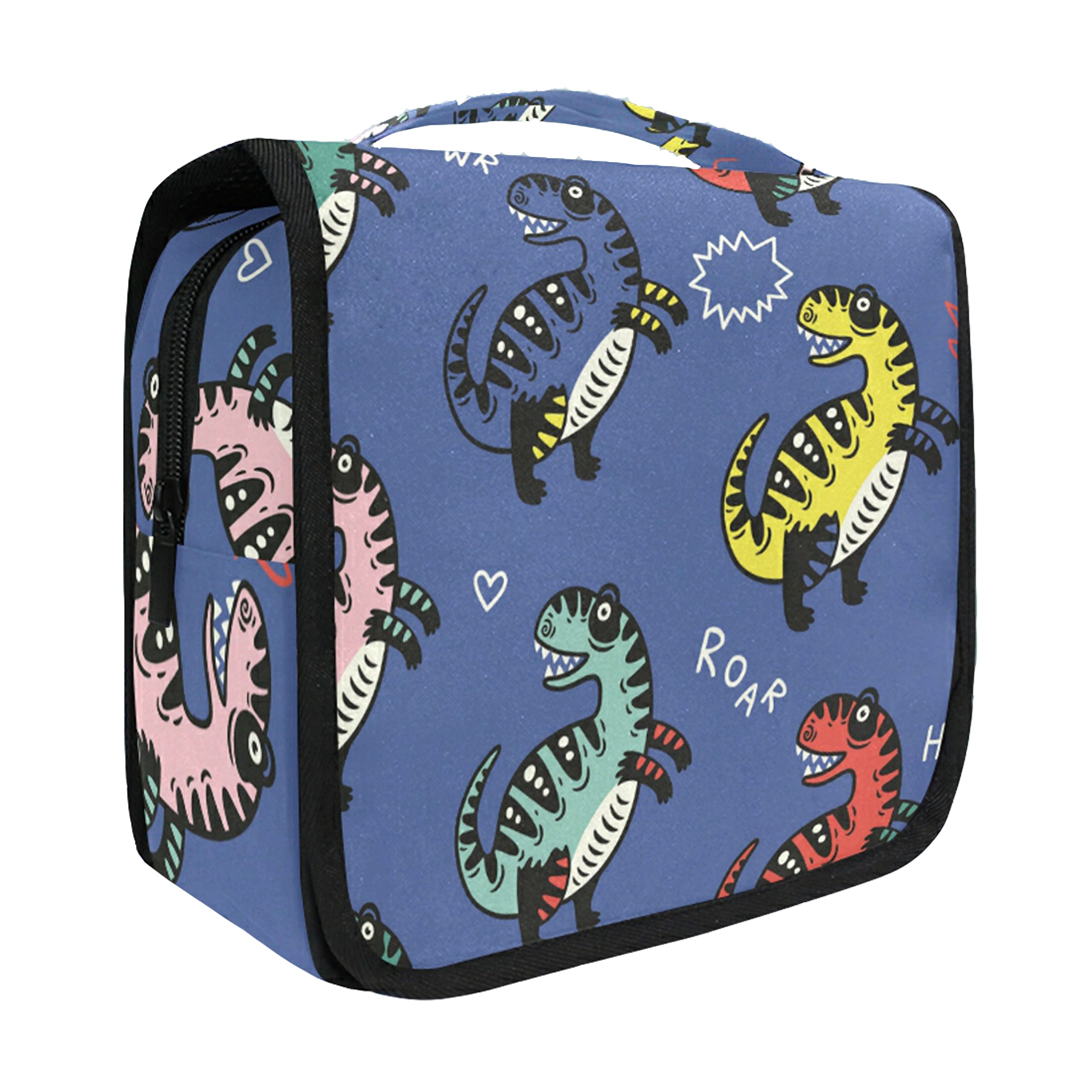 senya Hanging Travel Toiletry Bag Kit Boys Makeup Case Cosmetics Organizer  for Men Women (Dinosaur Navy)