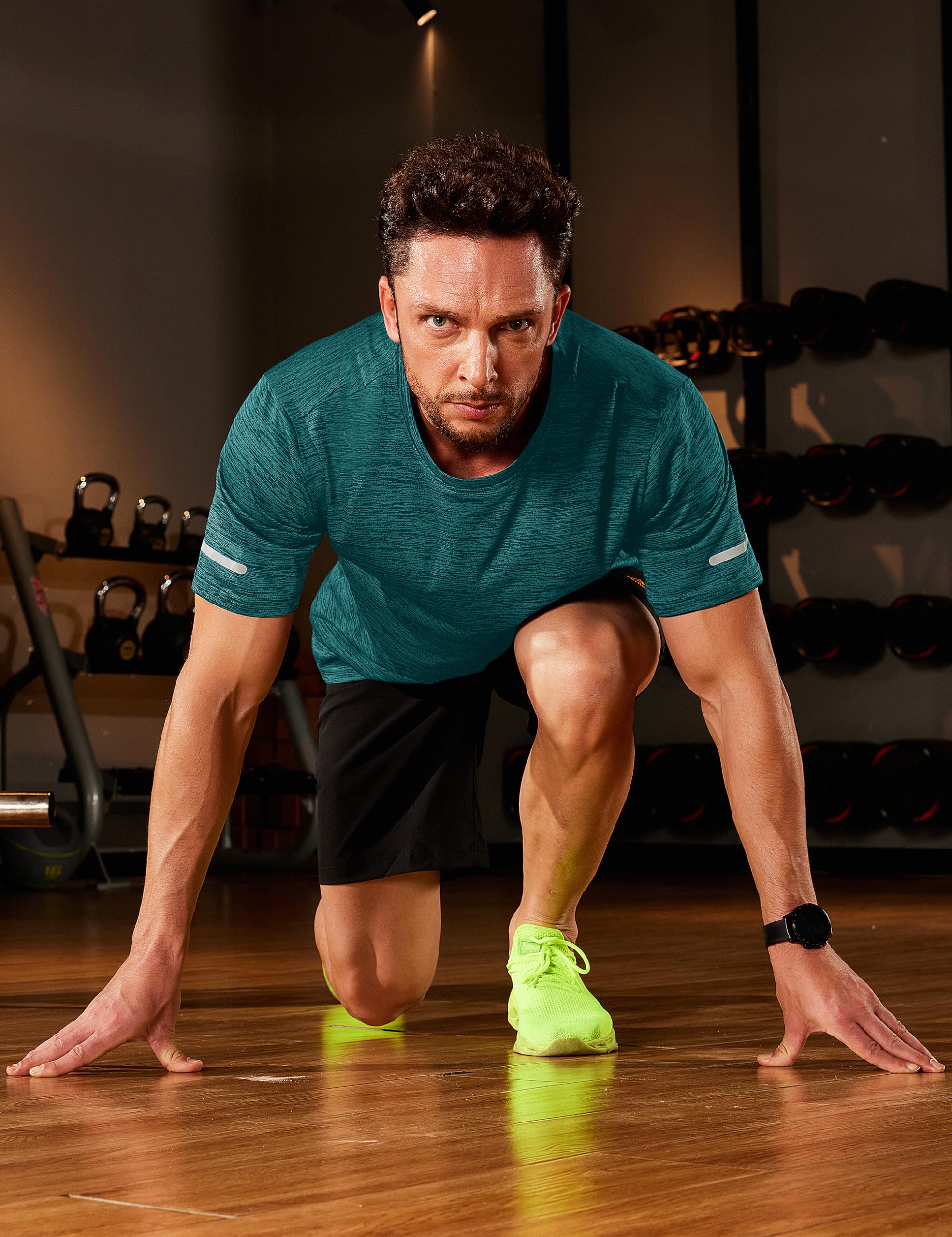 MAGCOMSEN Camisetas Manga Corta Hombre Deporte Secado Rápido Cuello Redondo Gimnasio Entrenamiento Running Deportiva Transpirable Fitness Ropa
