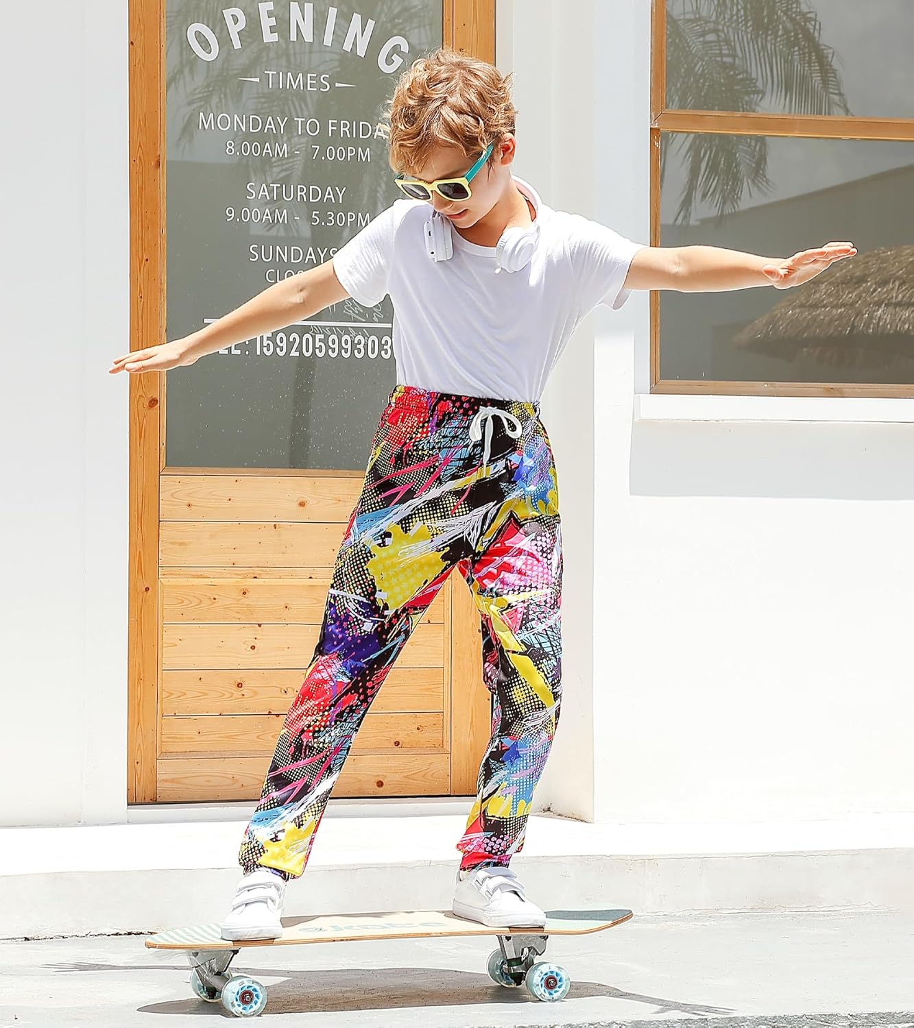 uideazone 6-13T Boys Pants Funny 3D Graphic Sweatpants Little Boys Jogger Pants for Sport Gym Casual - Image 4