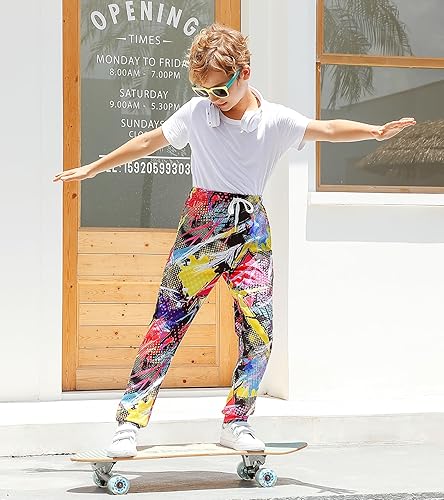 Miniatura 4 de uideazone 6-13T - Pantalones deportivos divertidos con gráficos en 3D para niños, pantalones deportivos para deporte, gimnasio, casual