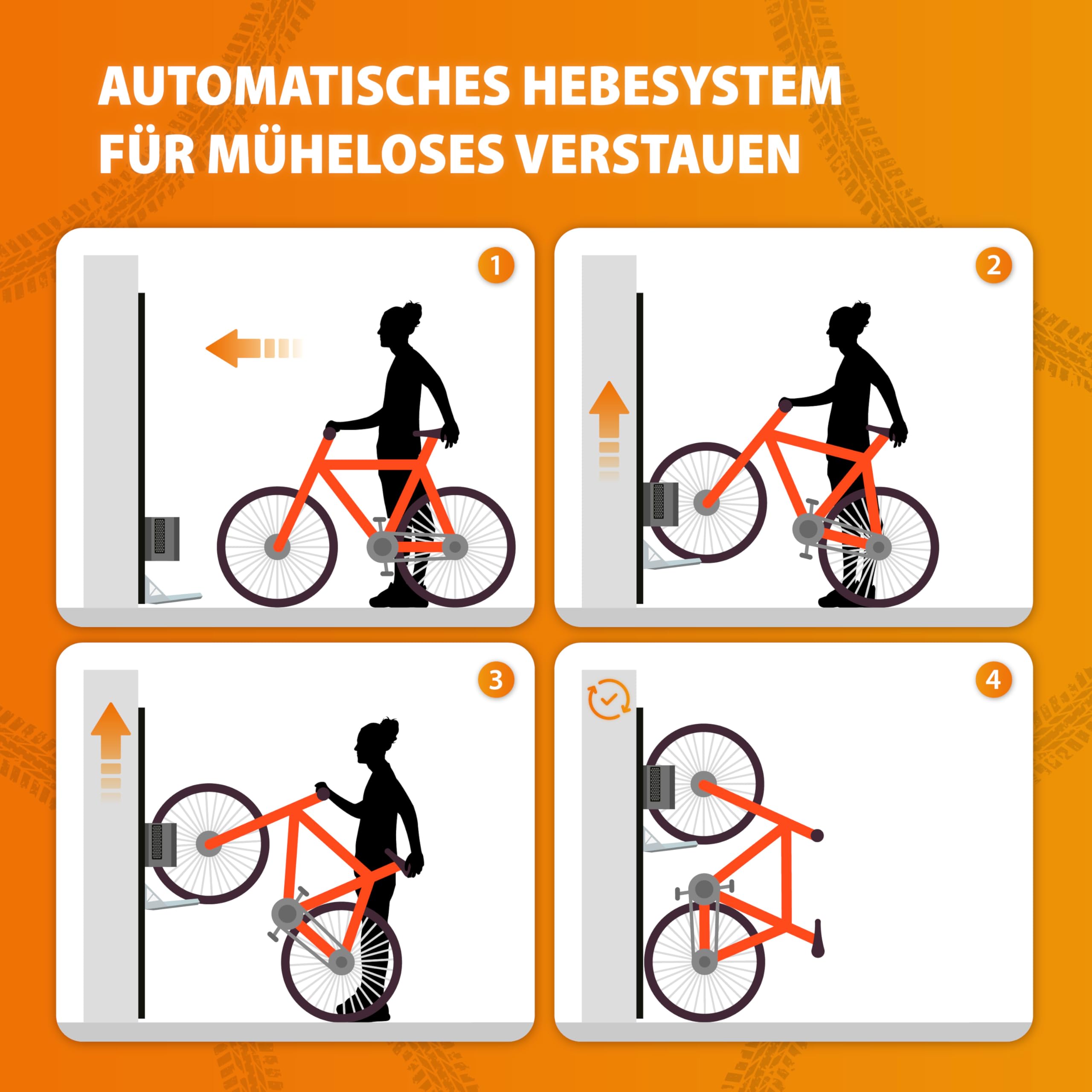 Handler Storage Fahrradlift | vertikale Fahrradwandhalterung | bis 32 kg