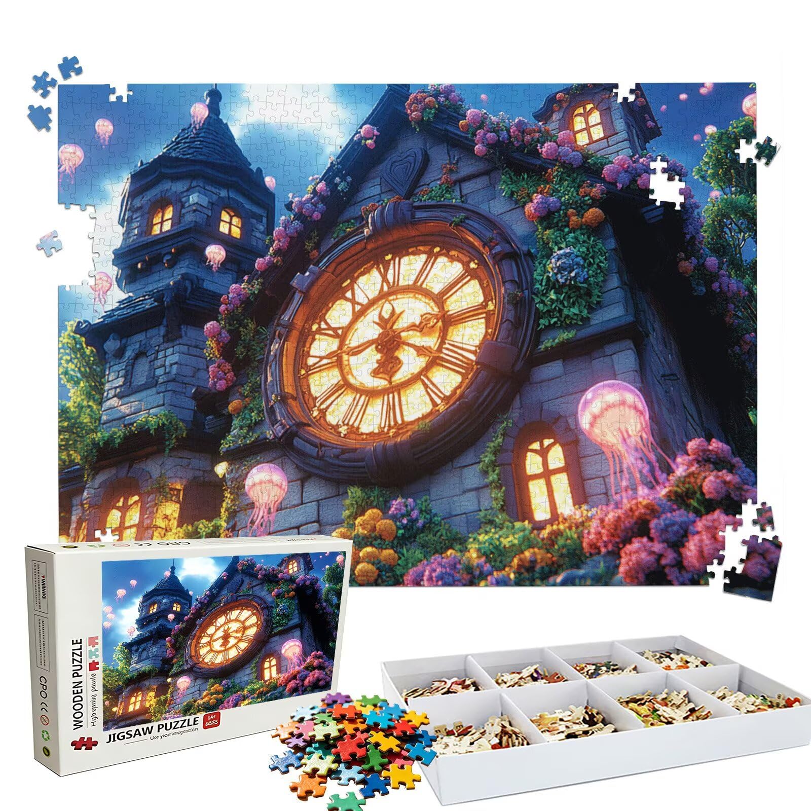 Puzzle leggero castello, Puzzle Adulti 3000 pezzi, Puzzles Legno con Squisita Scatola di Imballaggio, Rompicapo per Esperti con Incastro Perfetto, Stampa Alta Definizione, Regalo per Adulti W3H-752