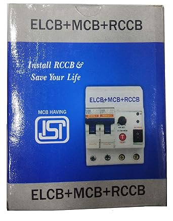 ELCB + MCB with Over Voltage Plastic 32A ELCB and RCCB Electronic Shock Guard (White)