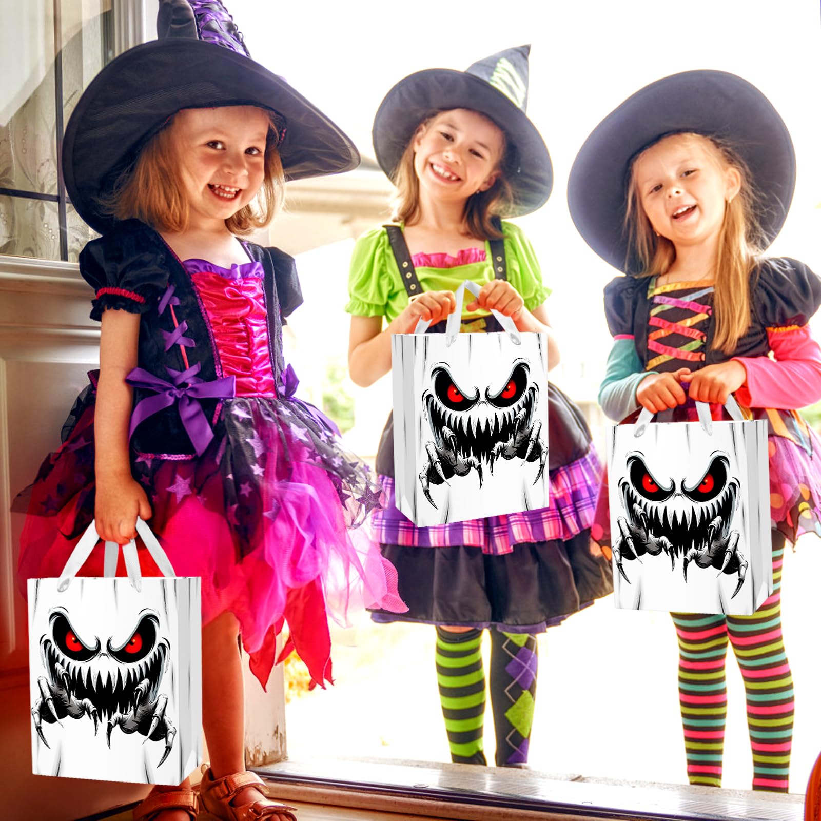 13\" Large Halloween Paper Gift Bag Trick Or Treat Gift Bag With Card...