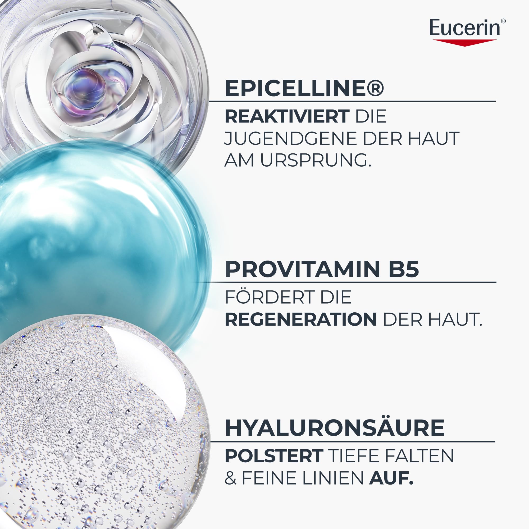 Eucerin Hyaluron-Filler +Longevity Epigenetic Tagespflege LSF 30, 50 ml | Korrigiert sichtbare Zeichen der Hautalterung, reduziert effektiv Falten, mit Hyaluronsäure und Epicelline