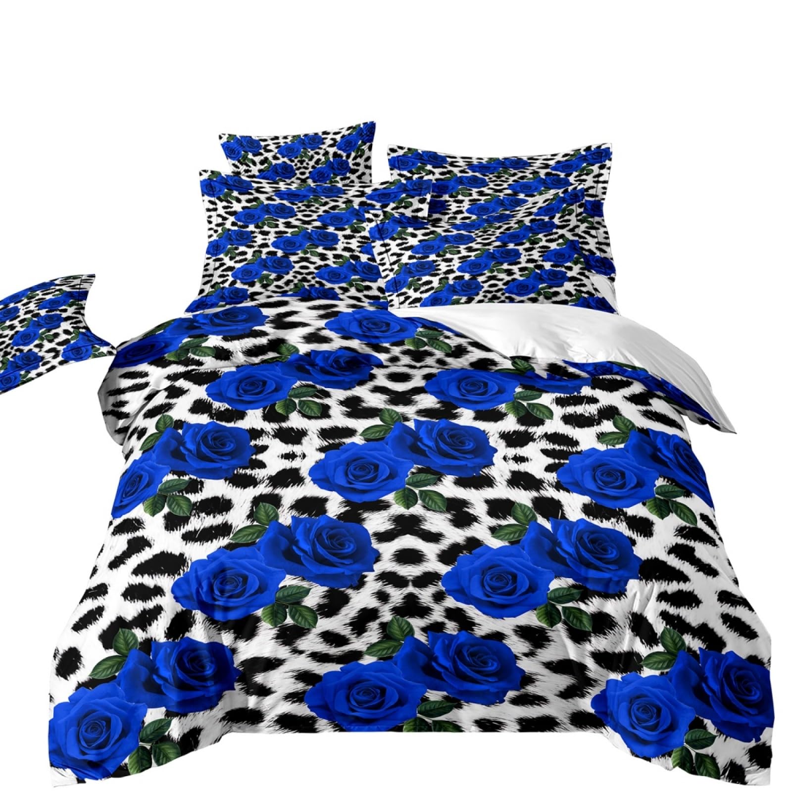 Double Duvet Set Royal Blue Black Bedding Double Bed Set