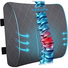 LumbarPal Ofis Koltu u i in Bel Deste i Yast  S rt Deste i Araba, Oyun, Ofis Koltu u i in Bel Yast  - Oturma Duru u ve S rt A r s n   yile tirin, Haf za K p , Ayarlanabilir Ask lar, Gri