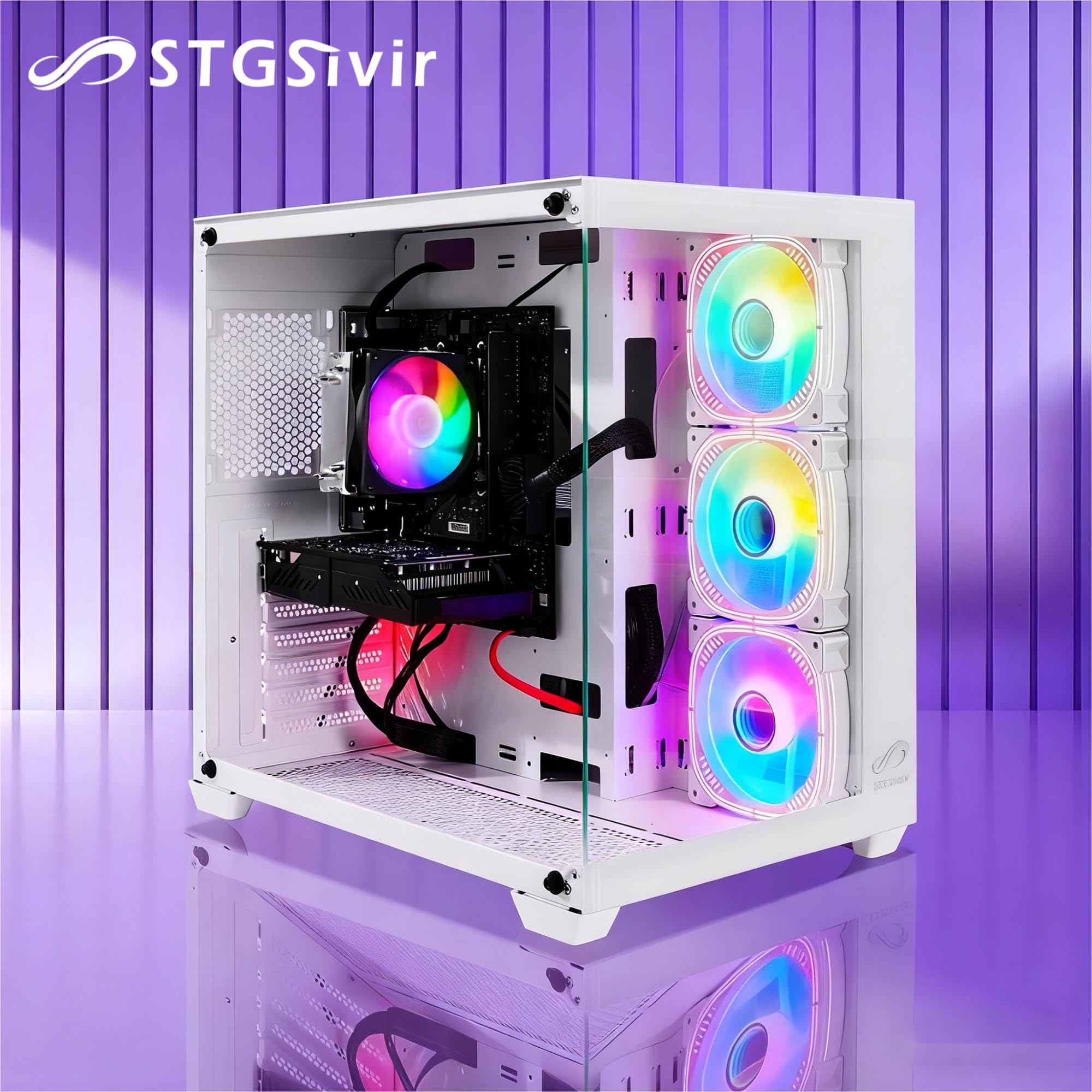 STGsivir PC Gaer Fixe,Ordinateur Gaing, Core I7-8700 Jusqu'à 4.6GHz