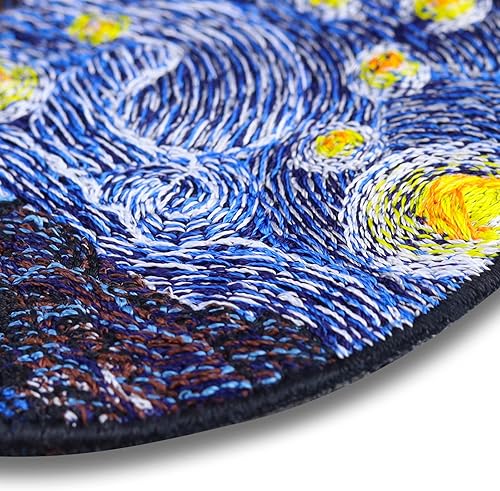 Miniatura 6 de Van Gogh - Parche bordado de noche estrellada para coser en el emblema, parche bordado de Vincent Van Gogh, aplique impresionismo, realismo,