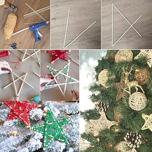 Miniatura 7 de Moukiween Varillas de madera de varios tamaños para manualidades de 18, 316, 14, 516, 38 x 6 pulgadas, varillas de madera natural sin terminar para