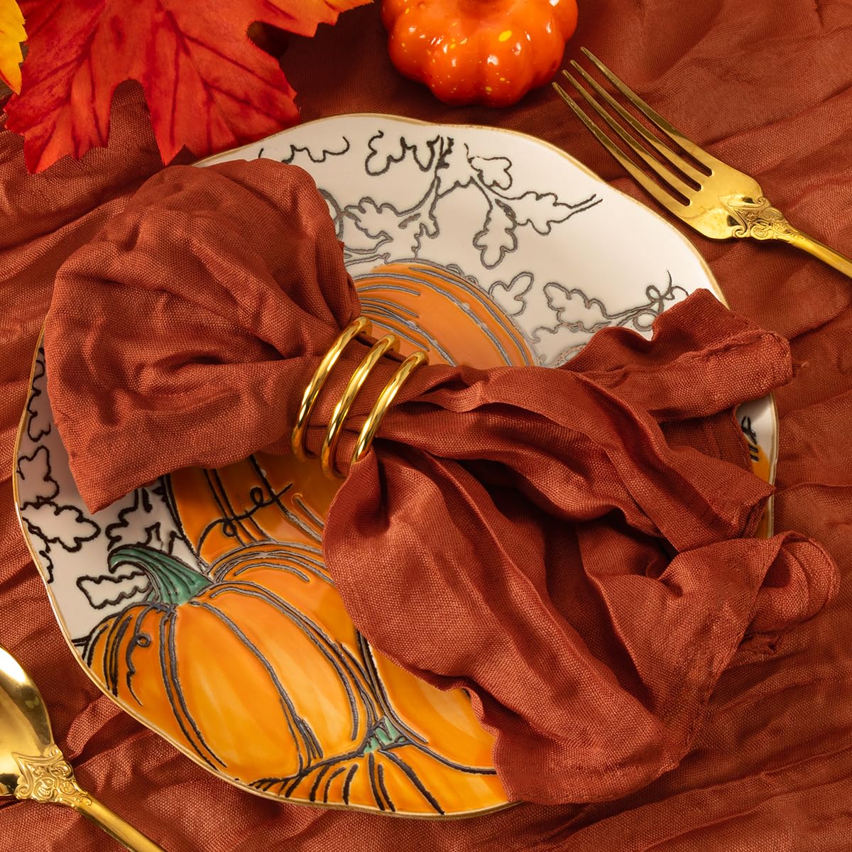 Cloth Napkins Set of 60 21"x21" Reusable Cheesecloth Napkins Terracotta