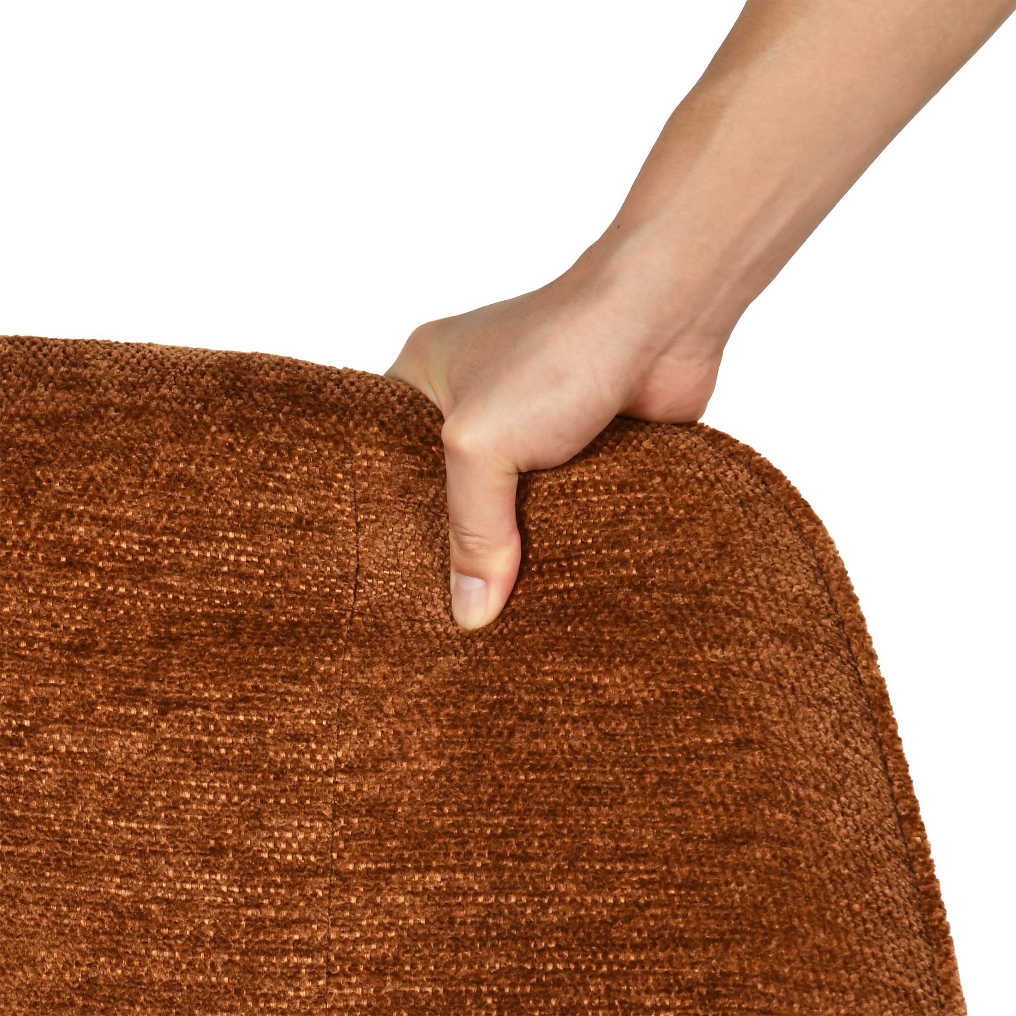 Meuble Cosy Chaise d’Accueil Confortable en Tissu Chenille, Fauteuil de Réception avec Coussin Épais 10 cm, Pieds Métal Stables, Style Élégant, Caramel