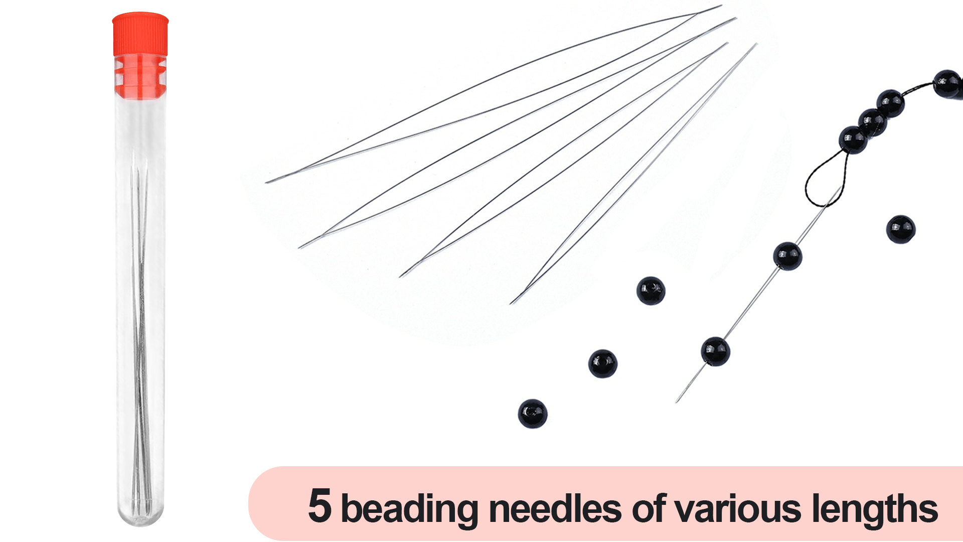 Set 8 Aghi Per Perline Con Occhi Grandi - Acciaio Inossidabile Per Artigianato E Gioielli - Foto 5