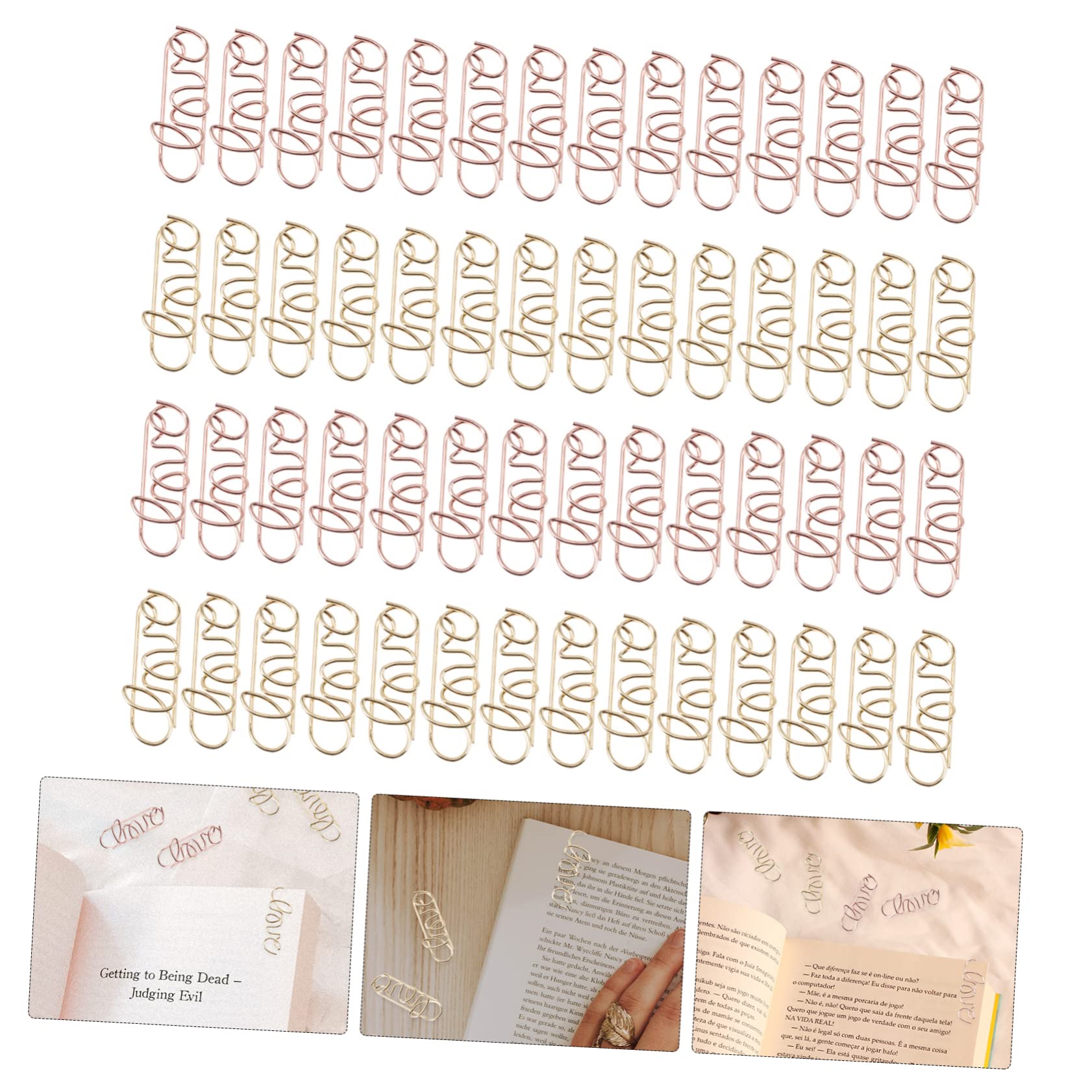 Gadpiparty 2 Set Graffette A Forma Di Clip Di Carta Divertenti Fissaggi Di Carta Flat Head Clip Piccole Colorato Segnalibro Metallo Graffetta Per Pianificatore Graffetta 100 Pezzi * 2