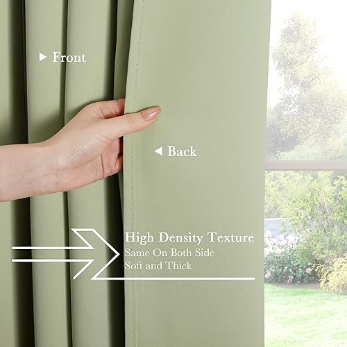 Miniatura 194 de PONY DANCE - Cortinas opacas aisladas térmicamente, set de 2 cortinas opacas con bolsillo para barra / pestaña trasera, paneles de cortinas opacas,