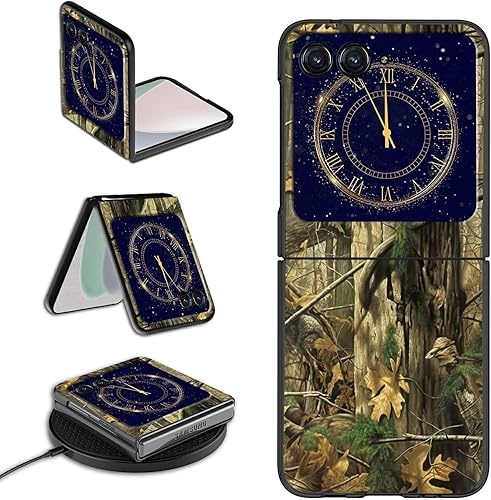 Miniatura 1 de Funda para Motorola Razr Plus 2023 para Moto Razr+ 2023 con patrón de árbol de camuflaje para mujeres y hombres, ultra delgada, ligera, de