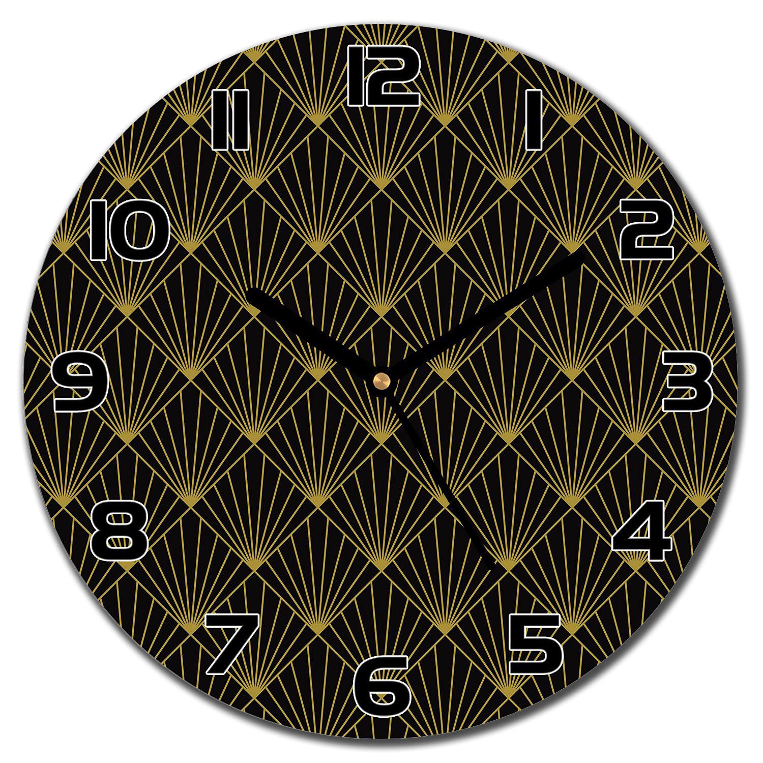 Horloge murale cuisine en verre moderne de 30 cm salon design Art Déco