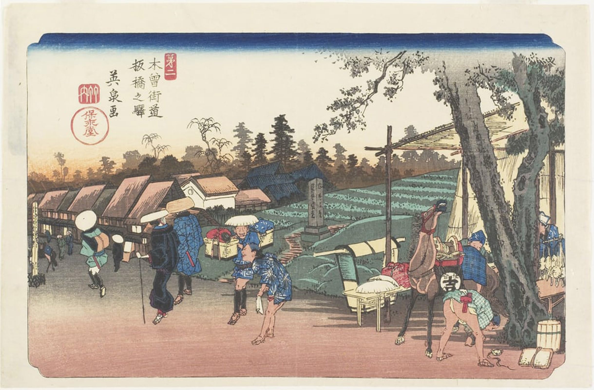 RZHRHJES Abstract Painting Poster Art Print Canvas Print Poster Itabashi Station by Keisai Eisen Landscape Canvas Painting for Office Decor 60x90cm