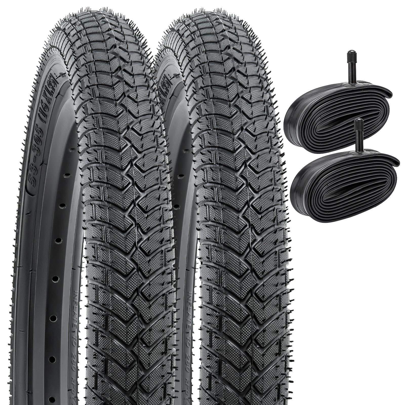YUNSCM 2-PCS 16x1.95/53-305 Road Bike Tires and 16