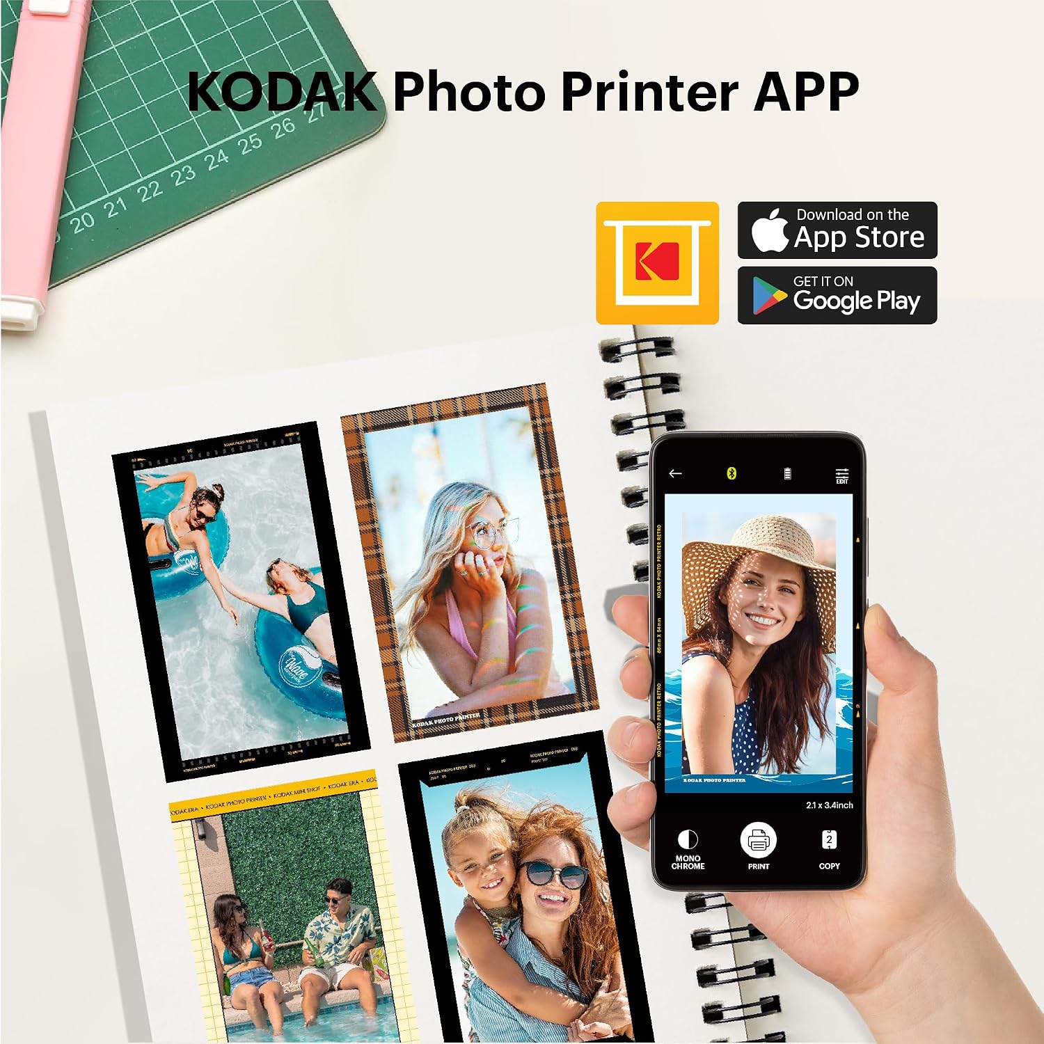 KODAK Mini 2 Retro 4PASS Portable Photo Printer (2.1x3.4 inches) + 8 Sheets, Black 7 81mqcSHTeaL. SL1500