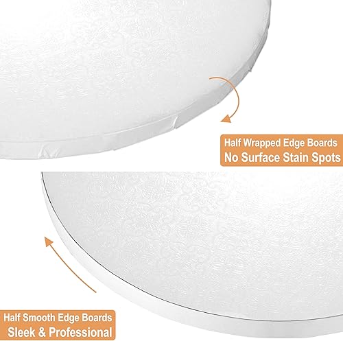 Miniatura 4 de BOARDS+ Tambor resistente para tartas de 8, 10 y 12 pulgadas (3 tamaños, 12 paquetes en total)  Rondas de pastel de 12 pulgadas de grosor a prueba