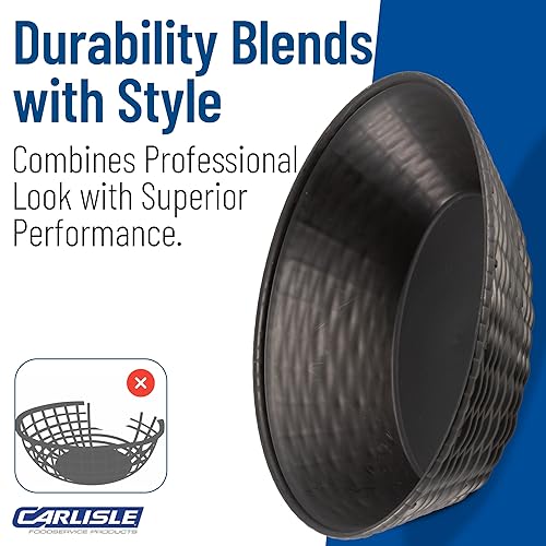 Miniatura 7 de Carlisle FoodService Products WeaveWear - Cesta ovalada de plástico, 9 pulgadas, color negro, (paquete de 12)