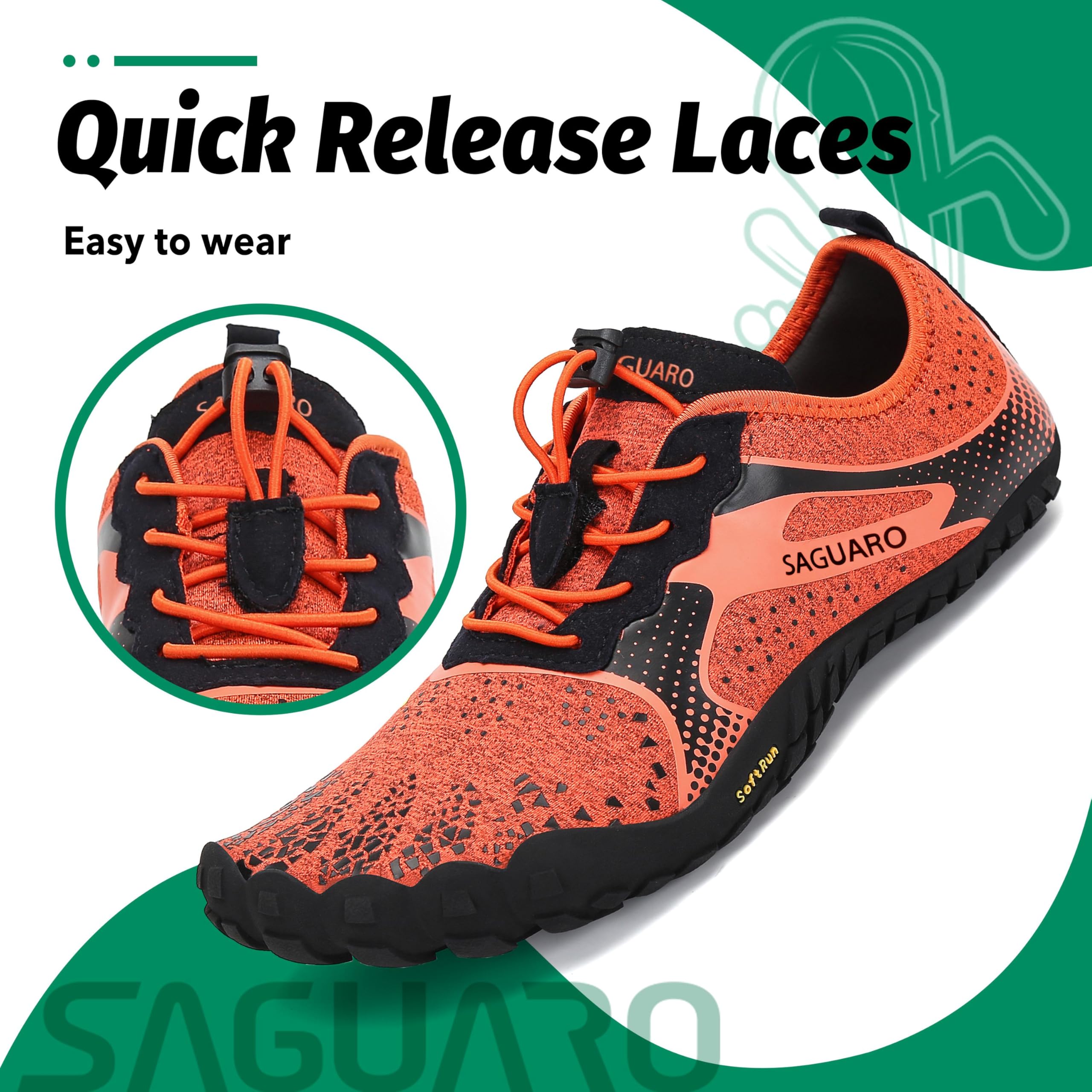 SAGUARO Scarpe Barefoot con Dita per Trekking Trail Running Ginnastica, 36-48