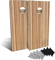 Vista 1 de Slick Woody's Professional-Grade Cornhole Boards - 4'x2' Solid Wood Regulation Woodgrain Bean Bag Toss Game with 8 Resin Filled Bags