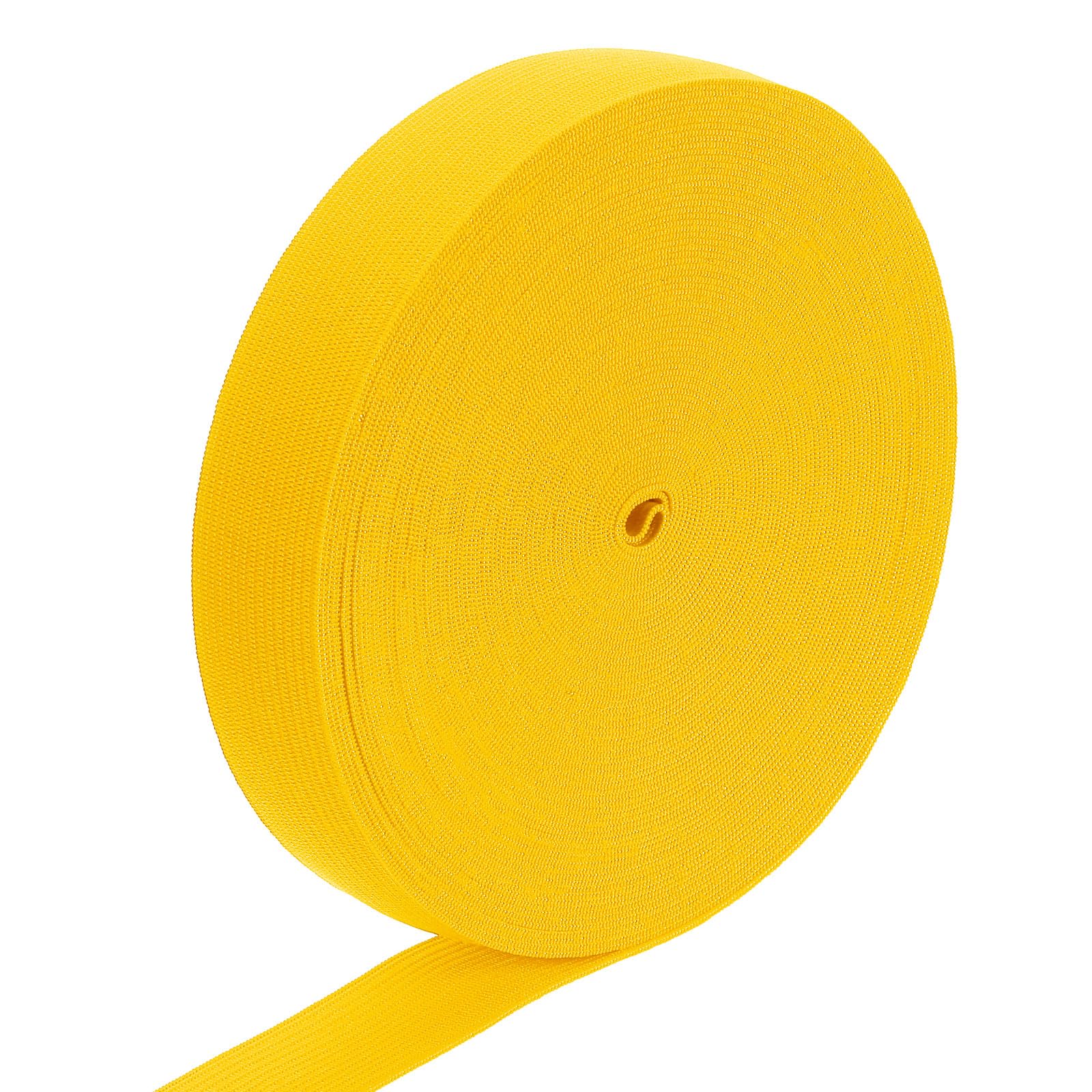 sourcing map Elastic Band, 1" x 15 Yard Stretch Knit Elastic Bands Fabric Elastic Band for Sewing, Wigs, Waistband, Pants, Craft DIY (Orange Yellow)