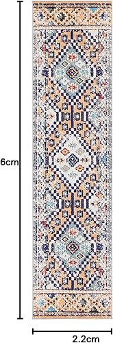 Vista 198 de Safavieh Madison Collection MAD418F - Alfombra de área con diamantes, Polipropileno, Azul Oscuro/Amarillo