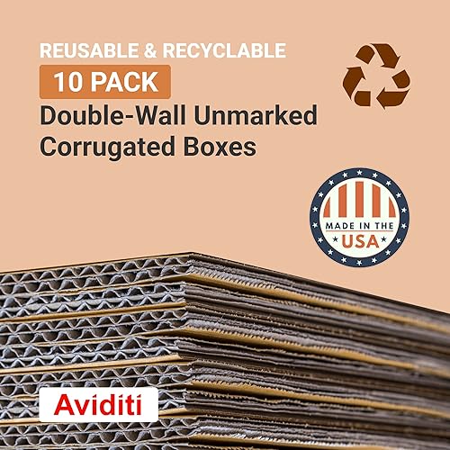 Miniatura 3 de Box USA Cajas de mudanza grandes de 18 pulgadas de largo x 18 pulgadas de ancho x 24 pulgadas de alto, paquete de 10 cajas de cartón corrugado para