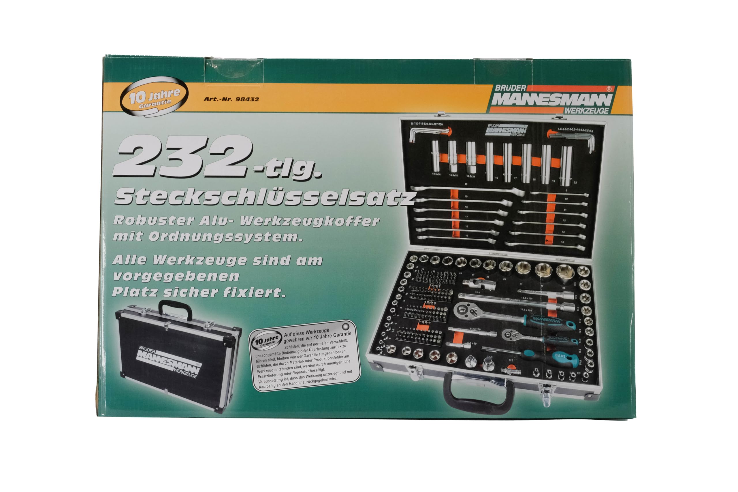 Brüder Mannesmann Tools M98432 Jeu De Douilles 232 Pièces - Kit Complet Pour Mécanique Et Réparations