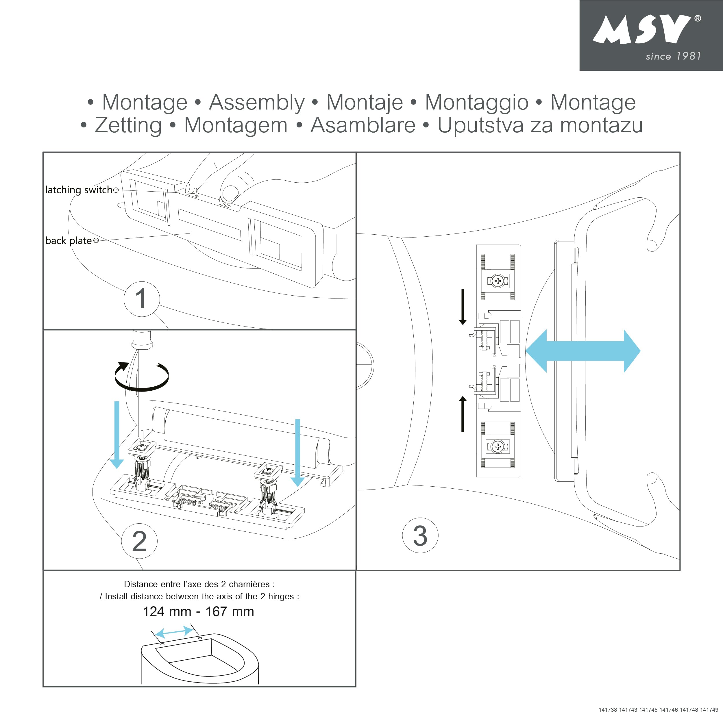 MSV Designerska deska sedesowa, wolnoopadająca, Fast Fix/szybkie mocowanie, mocowanie za pomocą jednego przycisku, deska sedesowa World biała