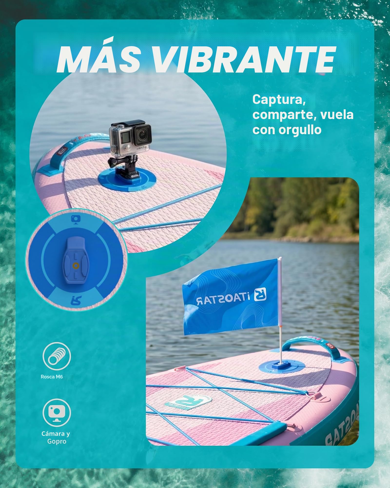 Tabla de Remo Extra Ancha de 11'6" × 36" con Asiento, Accesorios Premium para Tablas de Sup, Aletas Personalizadas, Tablas de Remo inflables para Todos los Niveles