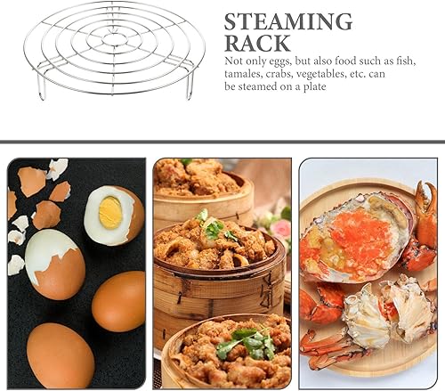 Miniatura 5 de Estante de vapor de acero inoxidable para ollas, estante de enfriamiento redondo de 9.2 pulgadas (diámetro)* 2.2 pulgadas (altura), estante de vapor