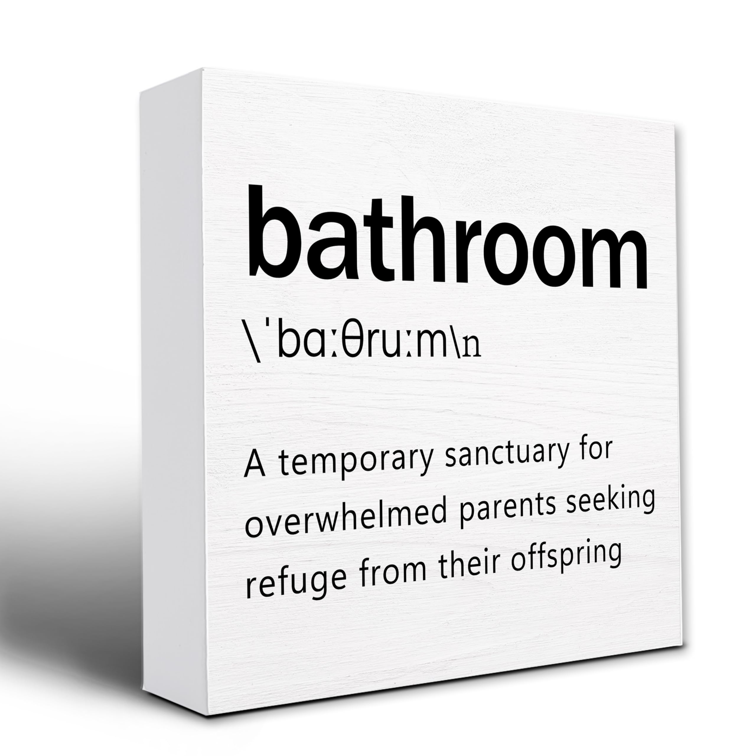 Funny Bathroom Decor Wooden Plaque Sign Box for Home Farmhouse Bathroom Toilet Washroom Table Shelf 5X5 Inches.(029)