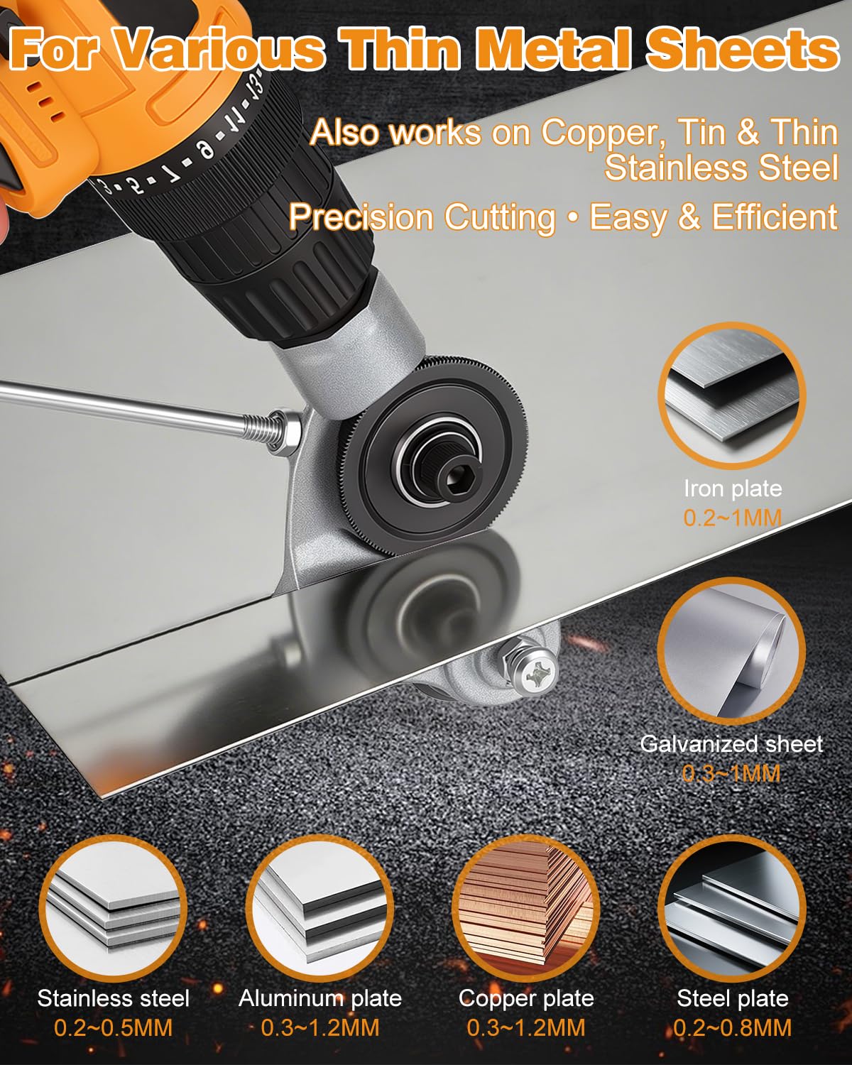 Metal Sheet Cutter Attachment for Drill - HoRiMe -2