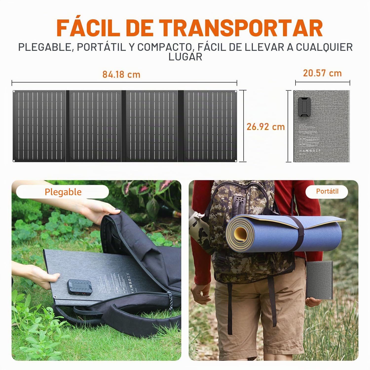 Powkey Powerstation Portátil Con Solarpanel 99Wh/27000mAh - 40W Faltable Solarpanel 100W Solargenerador Con 230V AC/18W USB-A/USB-C Para Wohnmobil Camping