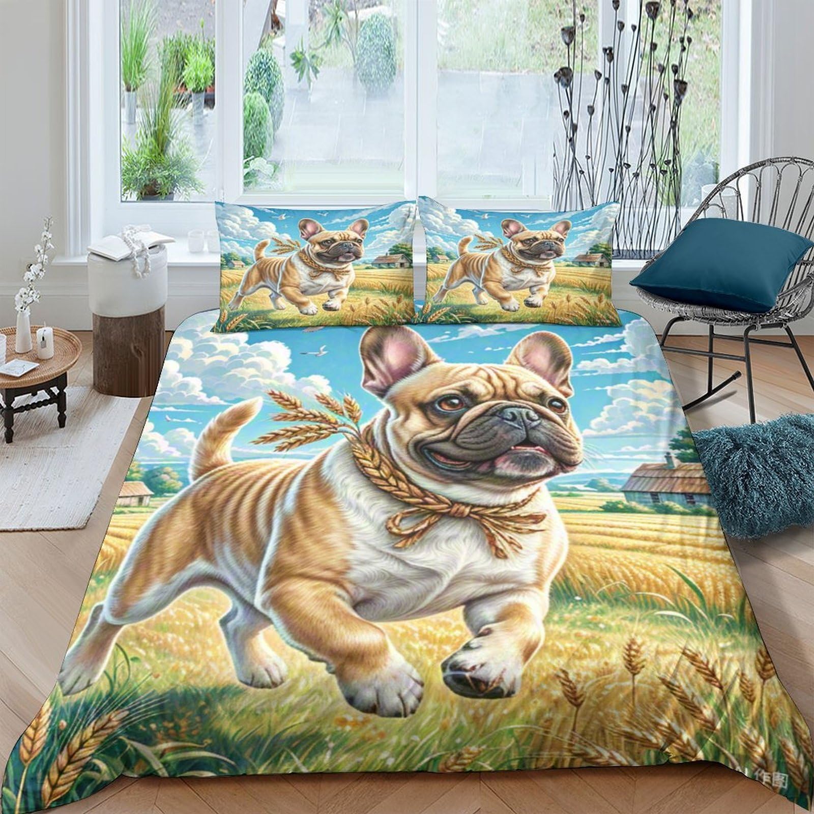 Housse de couette Cairn Terrier 220x240 cm en microfibre douce avec sa taie d'oreiller