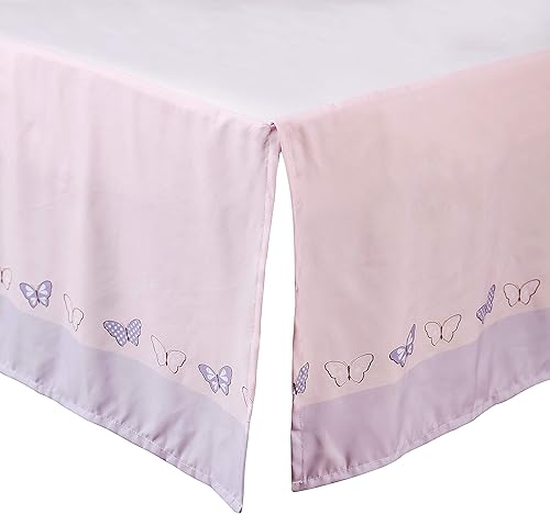 Miniatura 6 de La Premura Juego de ropa de cama de cuna de mariposa floral rosa 4 piezas de tamaño estándar para cuna para niñas rosa pastel y azul bebé