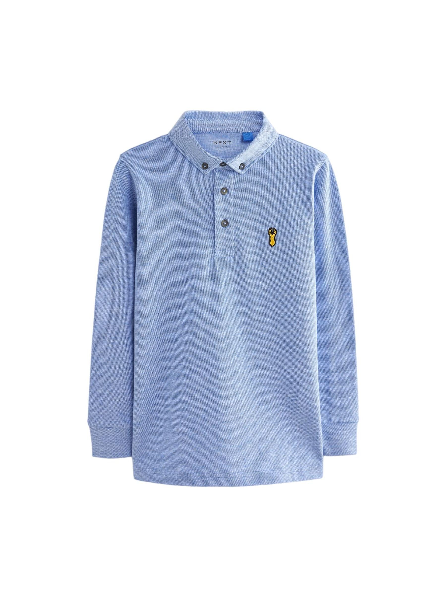 NEXT Ragazzo Polo a Manica Lunga Blu 8 Anni