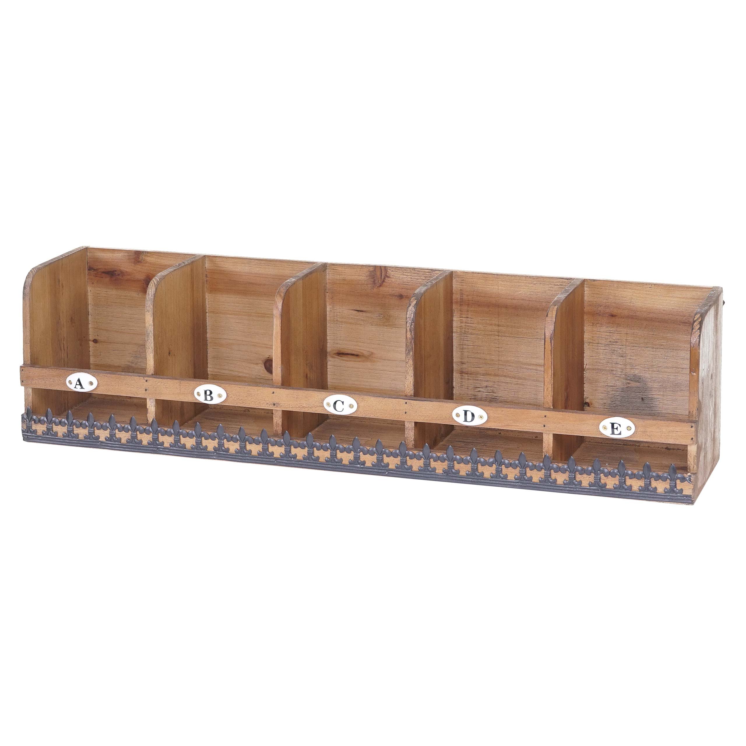 Berlinlodge Wandregal HxBxT 71x18x16cm Tanne Holz massiv Vintage Shabby-Look Hängeregal Regal schwebend Küche Wohnzimmer Schlafzimmer Flur Deko Büro einfache Montage modern
