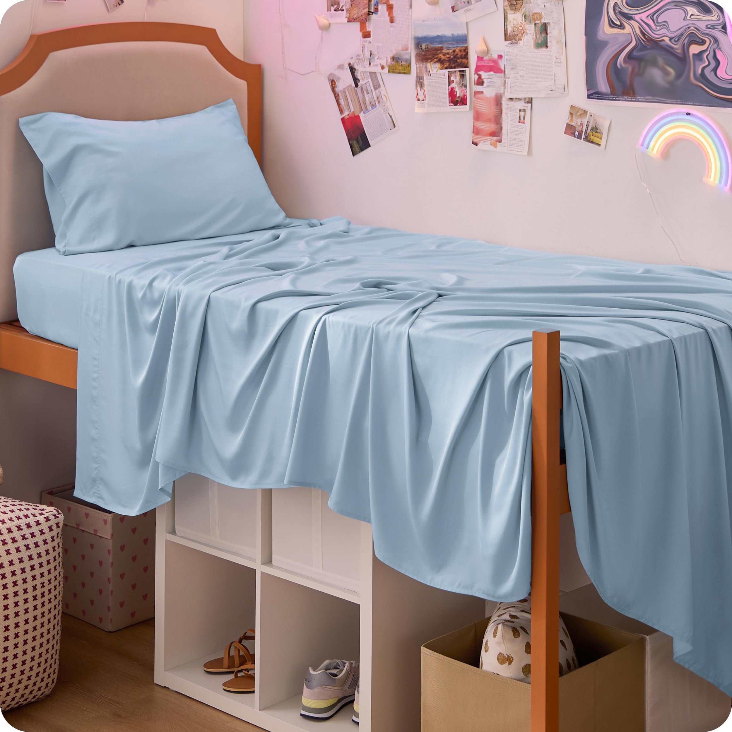 Bedsure PureWoven 100% Rayon Derived from Bamboo, Twin XL Sheets, 3 Pieces