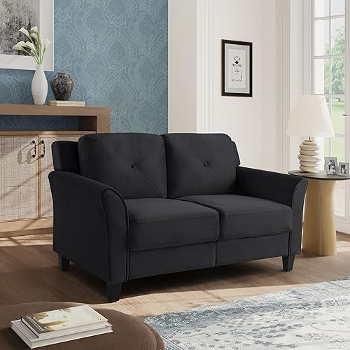 Lifestyle Solutions Harrington Loveseat, Black