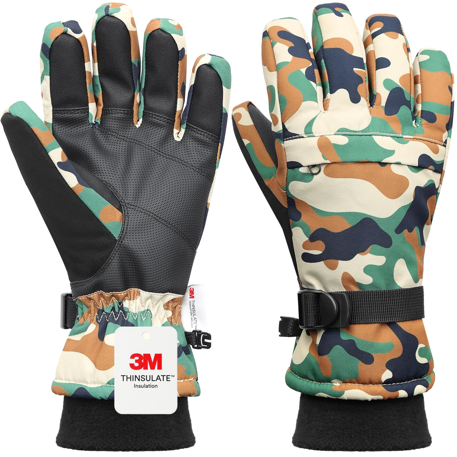 Ski Gloves,Snow Gloves Waterproof Winter Warm Cold Weather Touchscreen Gloves for Parent&amp; Child Kids Skiing,Snowboarding