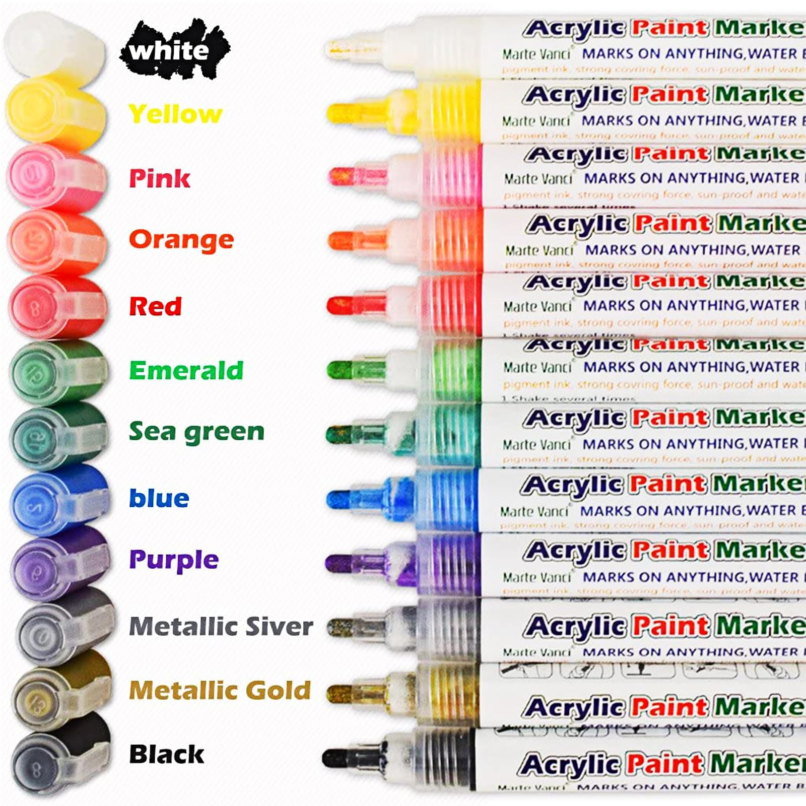 Boîte 24 Marqueurs Acryliques SUPERIOR – Couleurs Intenses