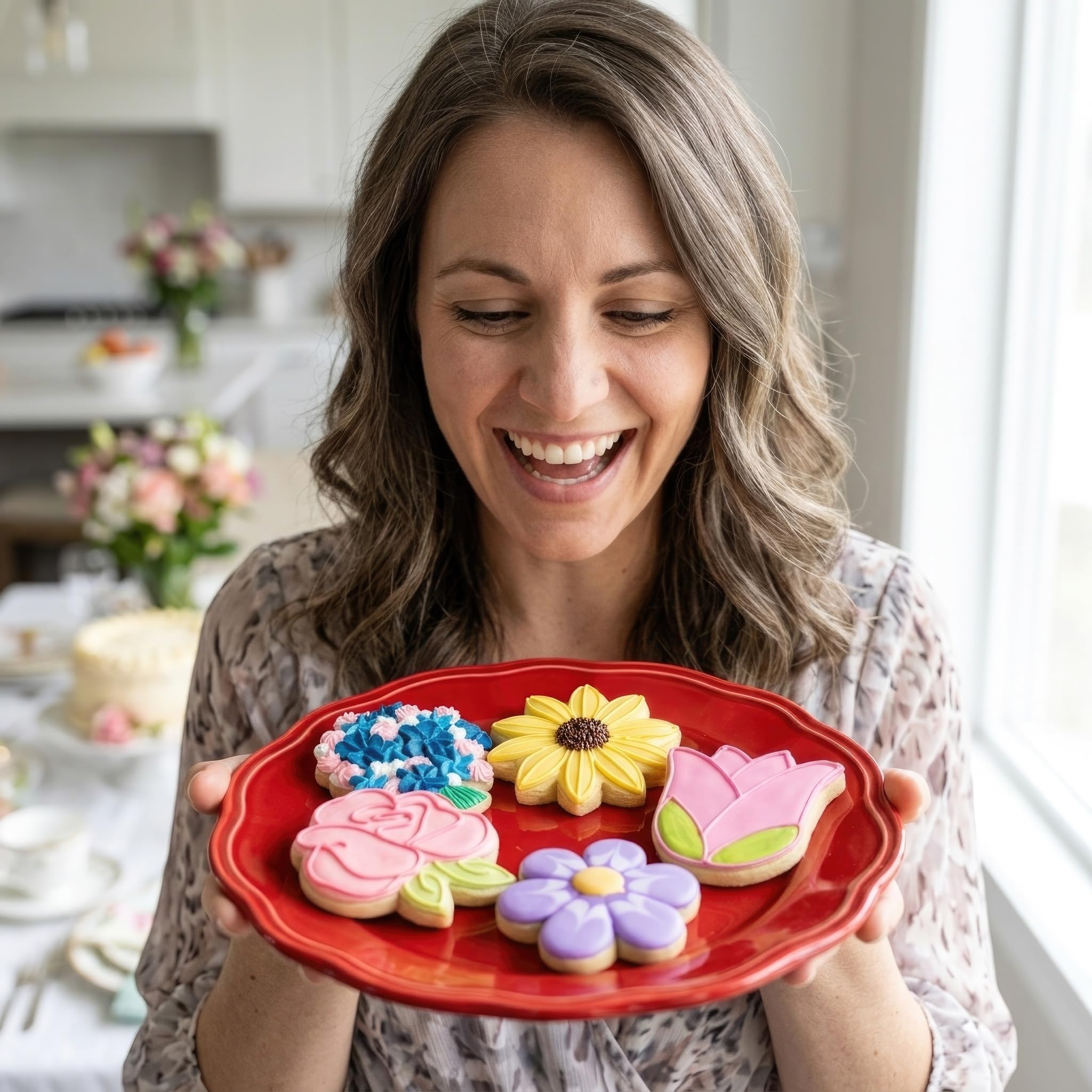 コッパーモールド Basket of Flowers（フラワーバスケット）」 Amazon.com: Ann Clark Mother's Day Flower Bouquet Cookie Cutters 5