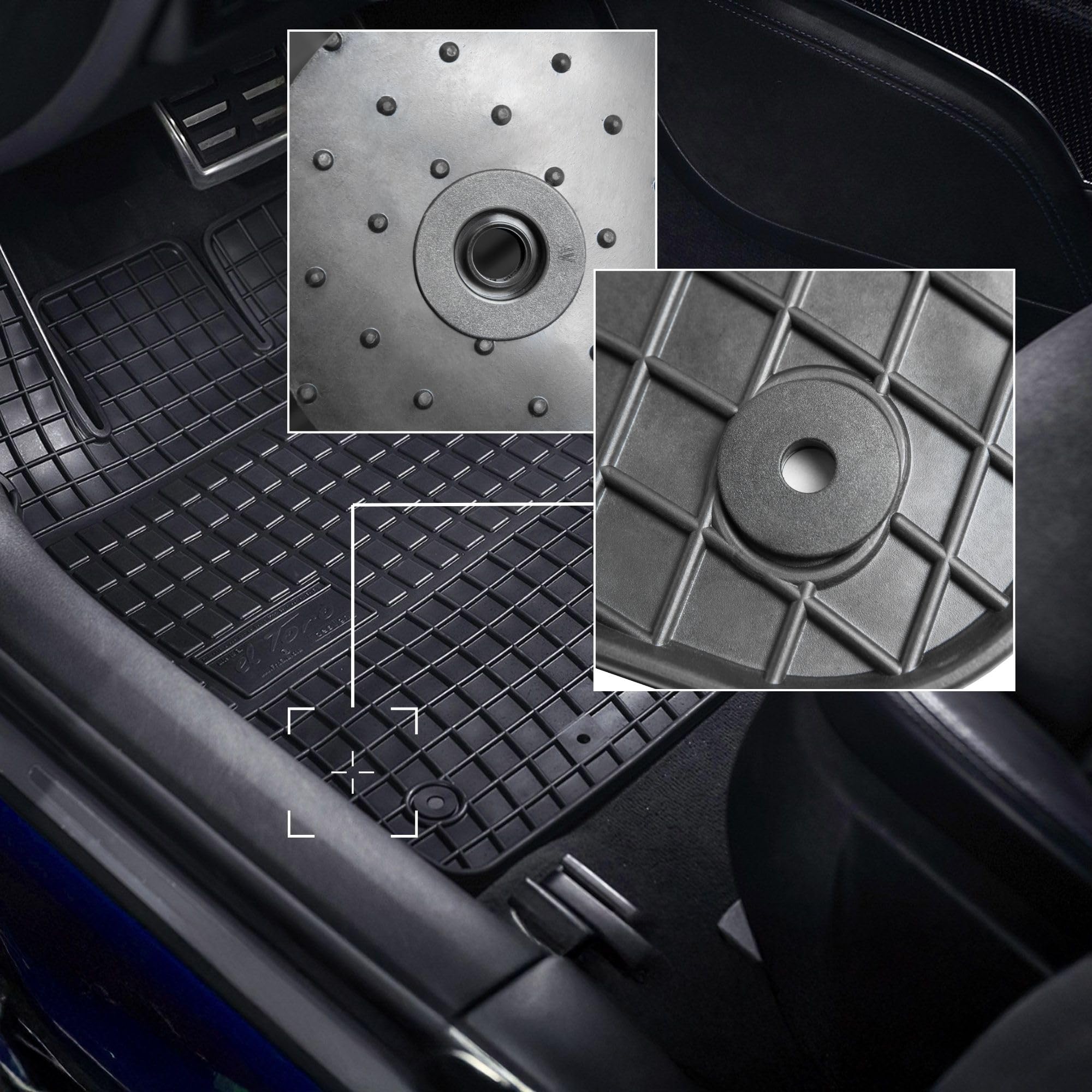 Tappetini in gomma su misura, compatibili con Kia EV6 (2021-). Qualità: Premium – Vestibilità precisa, antiscivolo, 4 pezzi, colore nero