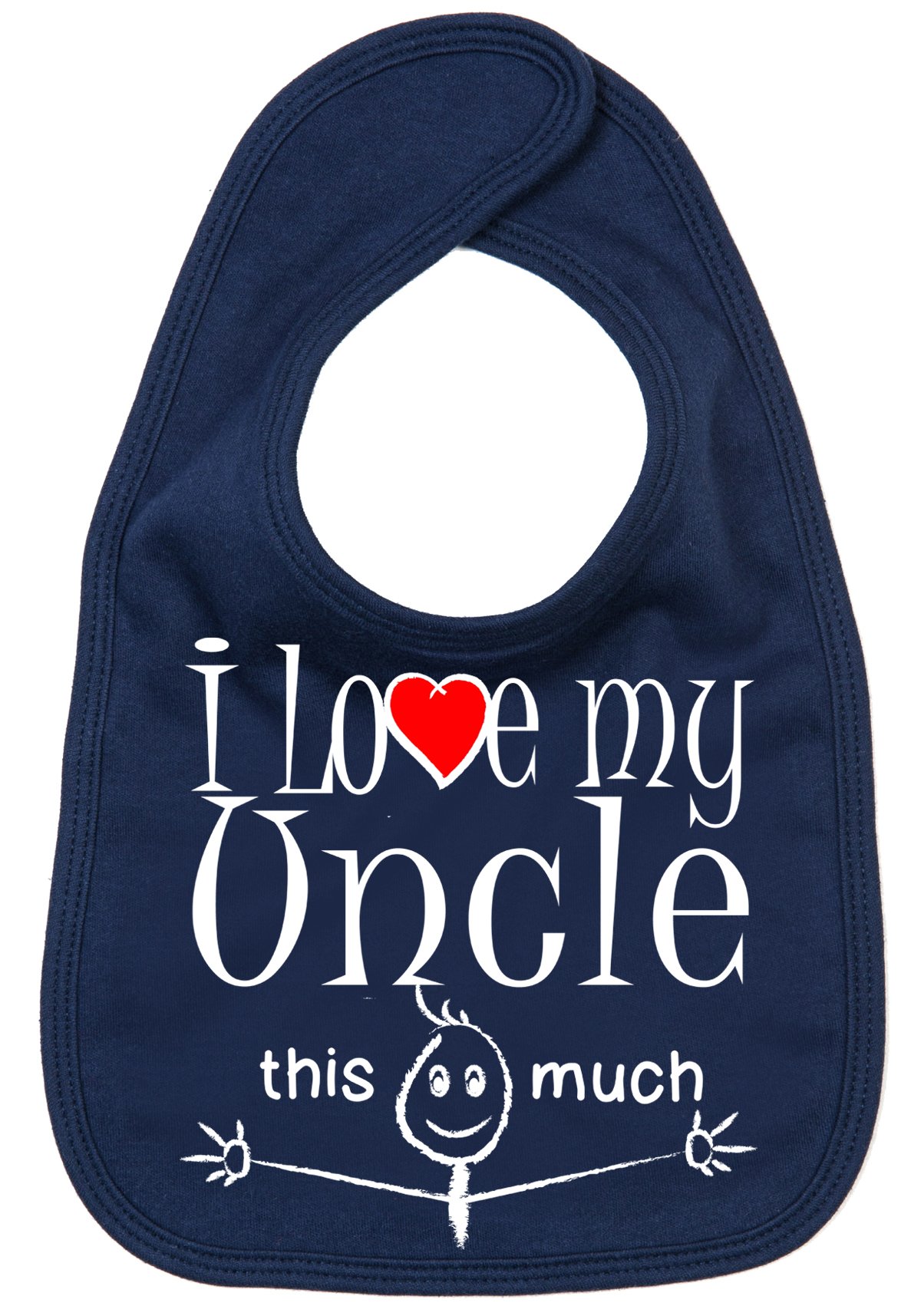 Image is Everything IiE, I Love My Uncle This Much, Niece Nephew Baby Unisex Soft Cotton Feeding Bib, Navy Blue